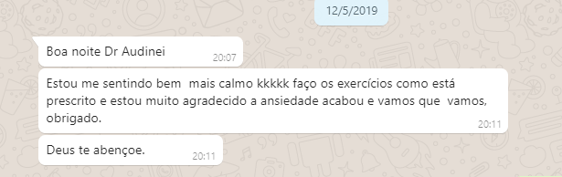 Relato de Nivaldo J. A. R. pelo WhatsApp em 12052019